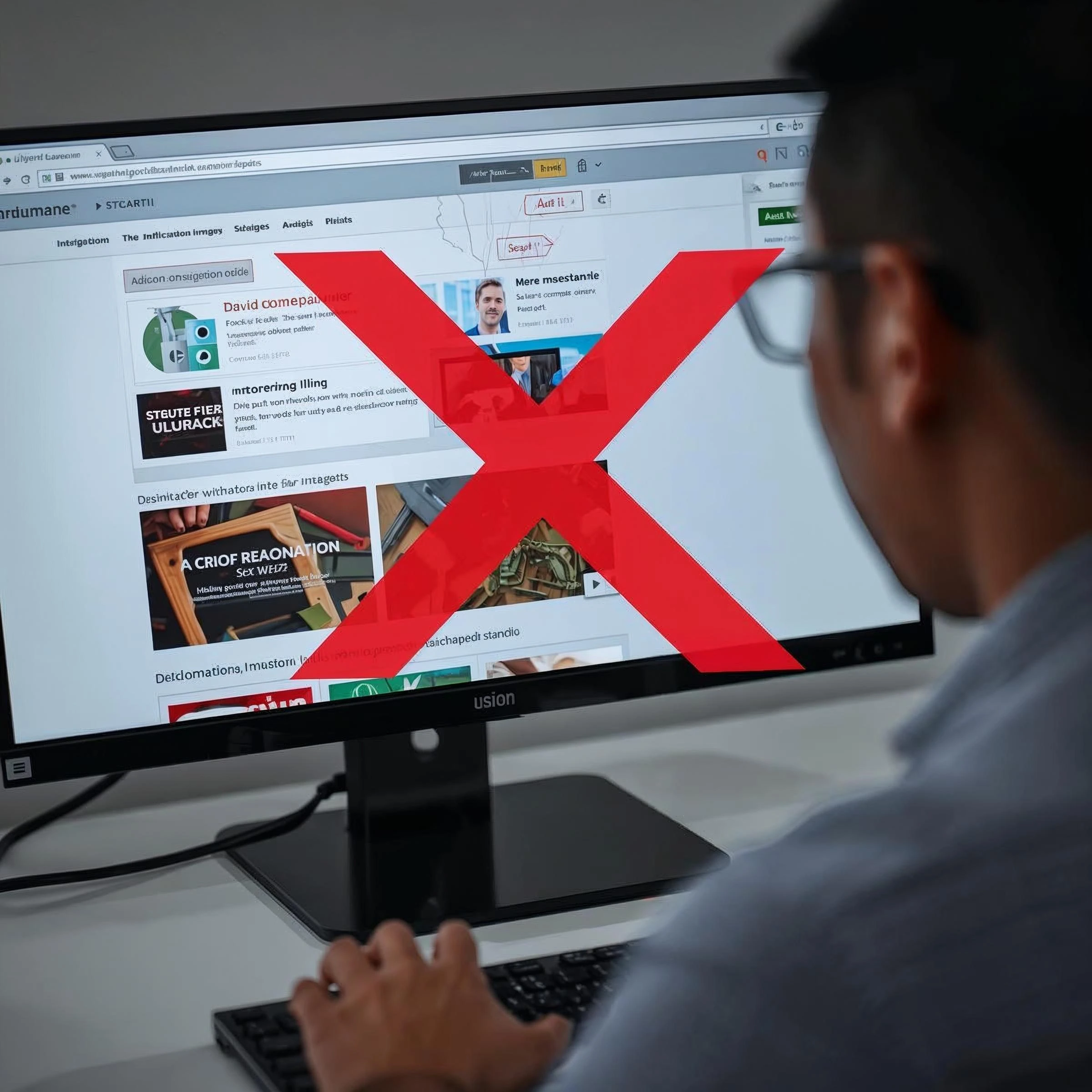 website error page computer screen