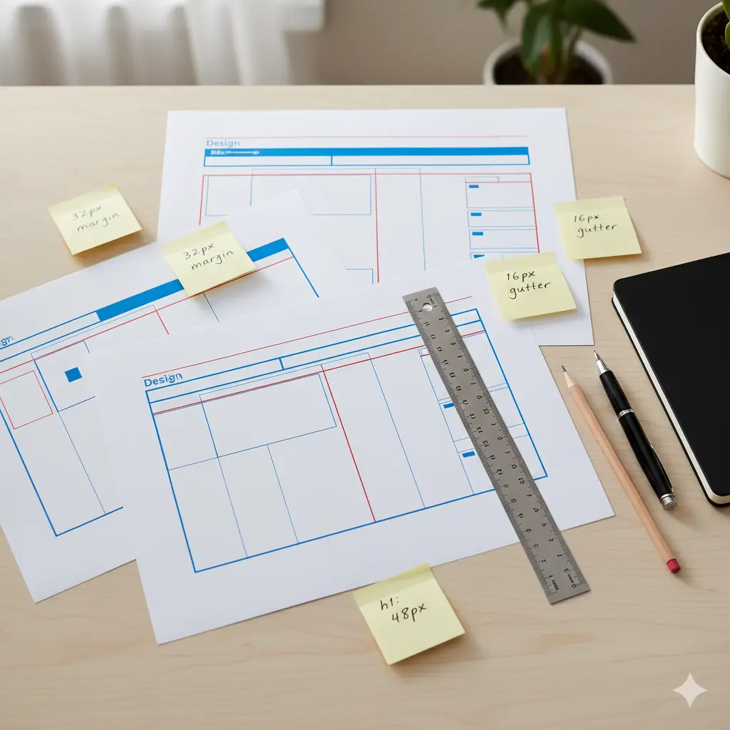 website wireframe design sticky notes rule