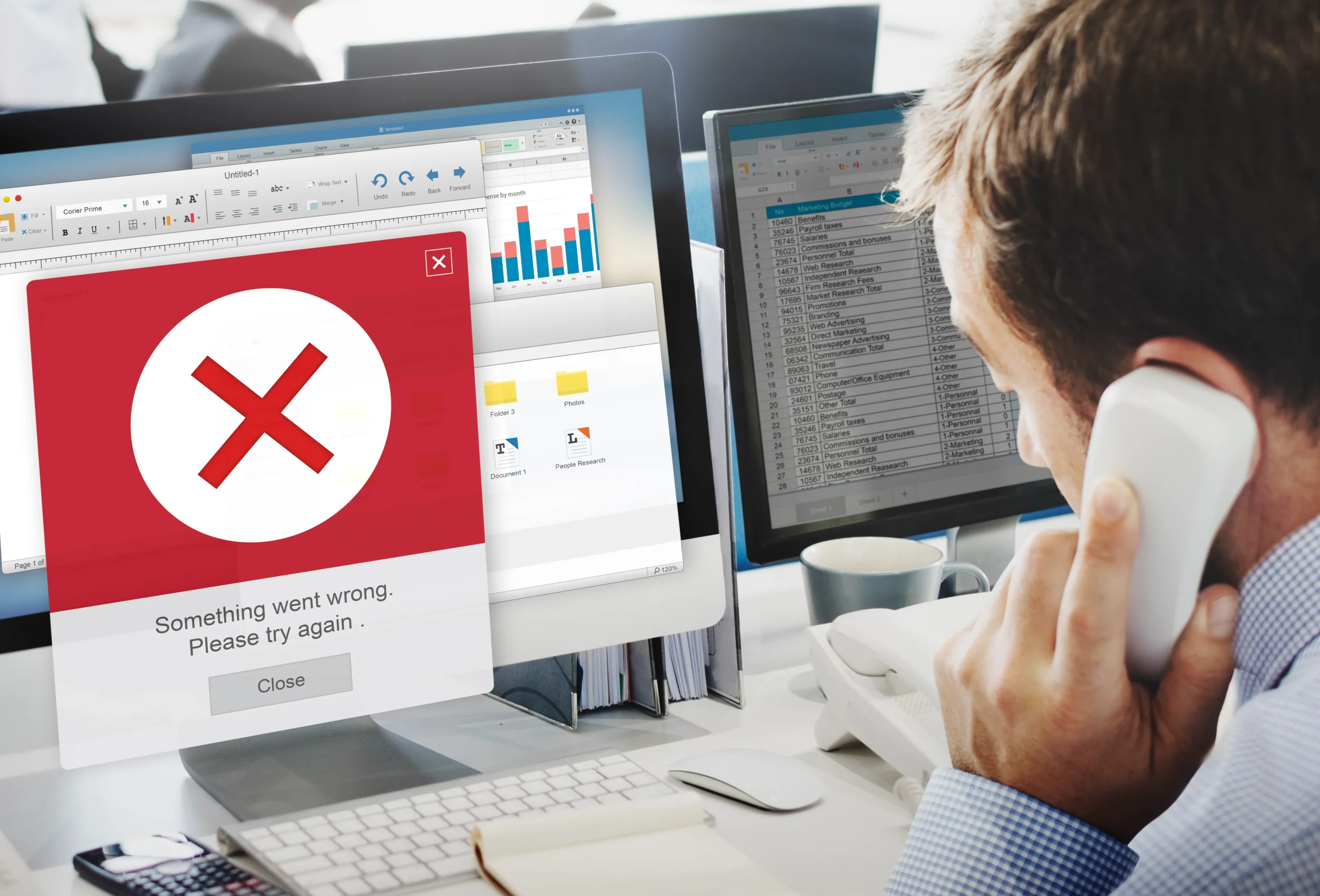 error message dual monitor workspace